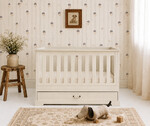 Ines elegant white łóżeczko 70x140 z funkcją tapczanika