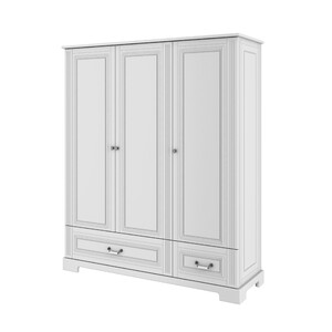 Ines elegant white 3-door wardrobe