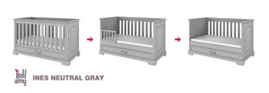 Ines neutral gray cot / toddler bed 70x140 