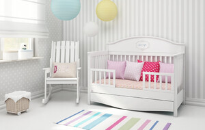 Bellamy Good Night toddler bed rail elegant white