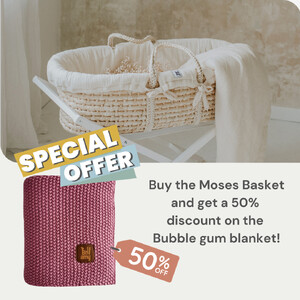 Set: Moses Basket Meeko with mattress+stand+textiles Milk