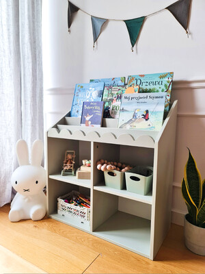 Book Nook sage bookcase 