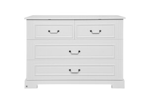 Ines elegant white 4-drawer chest 