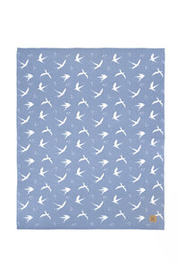  Cotton Child's blanket 80X100 Steel Blue