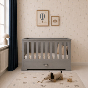 Ines neutral grey łóżeczko 70x140 z funkcją tapczanika 