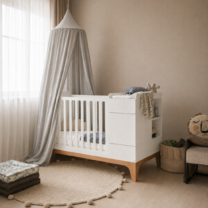 UP! snow 70x120 convertible baby cot – extends to 160 cm with Desk