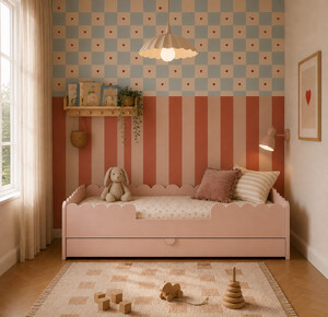 Bellamy BooK NooK łóżko 80x160 vintage rose z szufladą