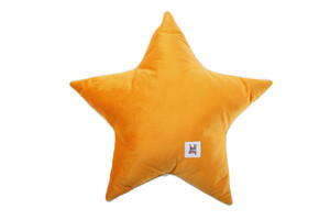 Velvet Pillow Star Papaya