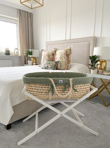 Set: Moses Basket Meeko with mattress+stand+textiles Khaki