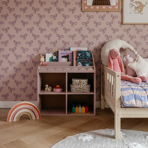 Montessori Bookshelf Book Nook vintage rose– children's book and toy shelf