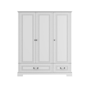 Ines elegant white 3-door wardrobe