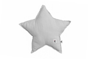Linen decor pillow star stone gray